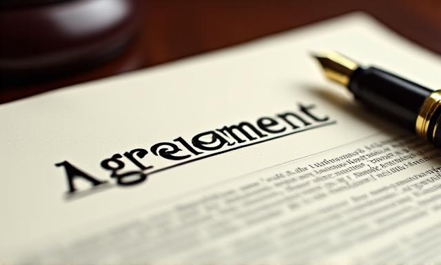 Close up of a legal document with clear typography